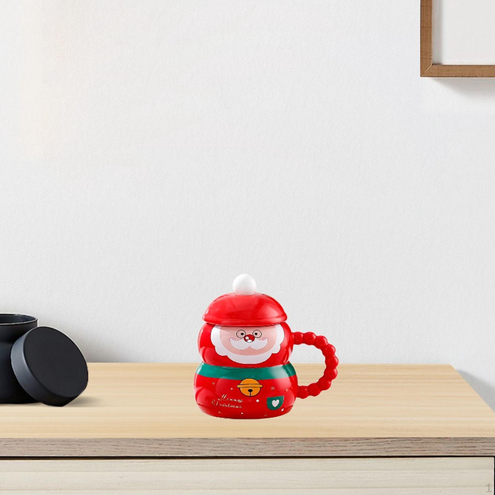 

Керамічна чашка для кави та чаю з кришкою для щоденного використання вдома Big Eyes Santa Claus