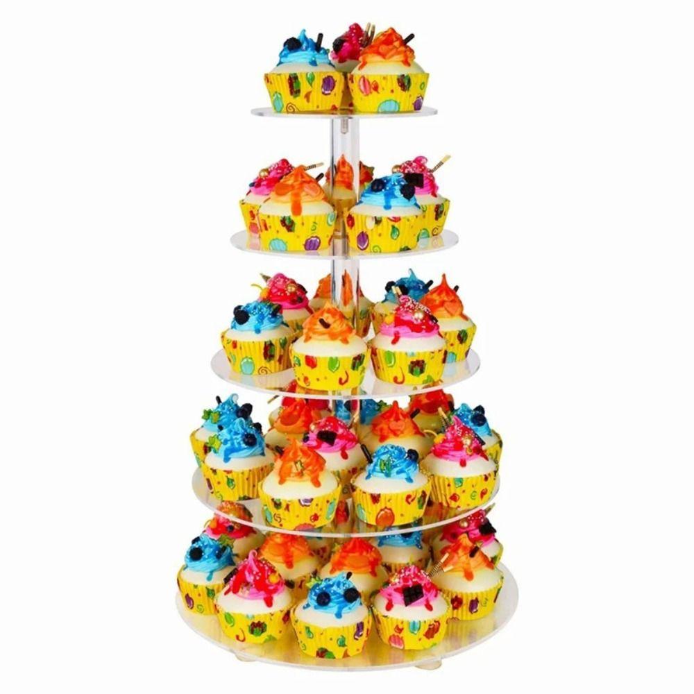 Clear Acrylic Cupcake Stand 3/4/5 Tier Cake Serving Rack Cake Display Shelf  Dessert Display