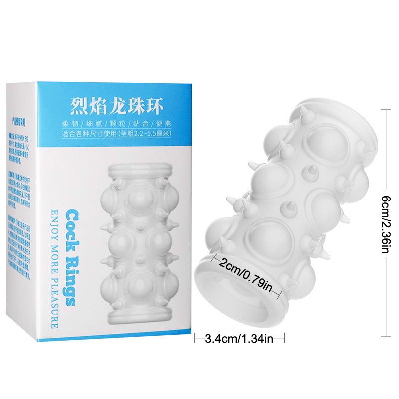 Penis Ring Extension Sleeve Delay Ejaculation Stronger Erection Massager Adult Sex Toys Supplies For Men