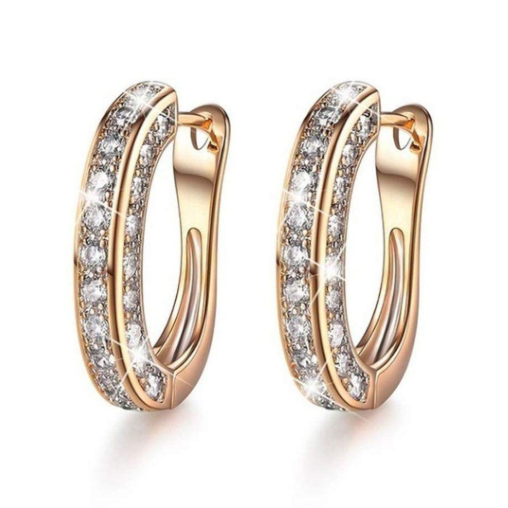 

Shinning Luxury Stud Earrings Ear Piercing Earrings Diamond Hoop Earrings Round Diamond Earrings золотой