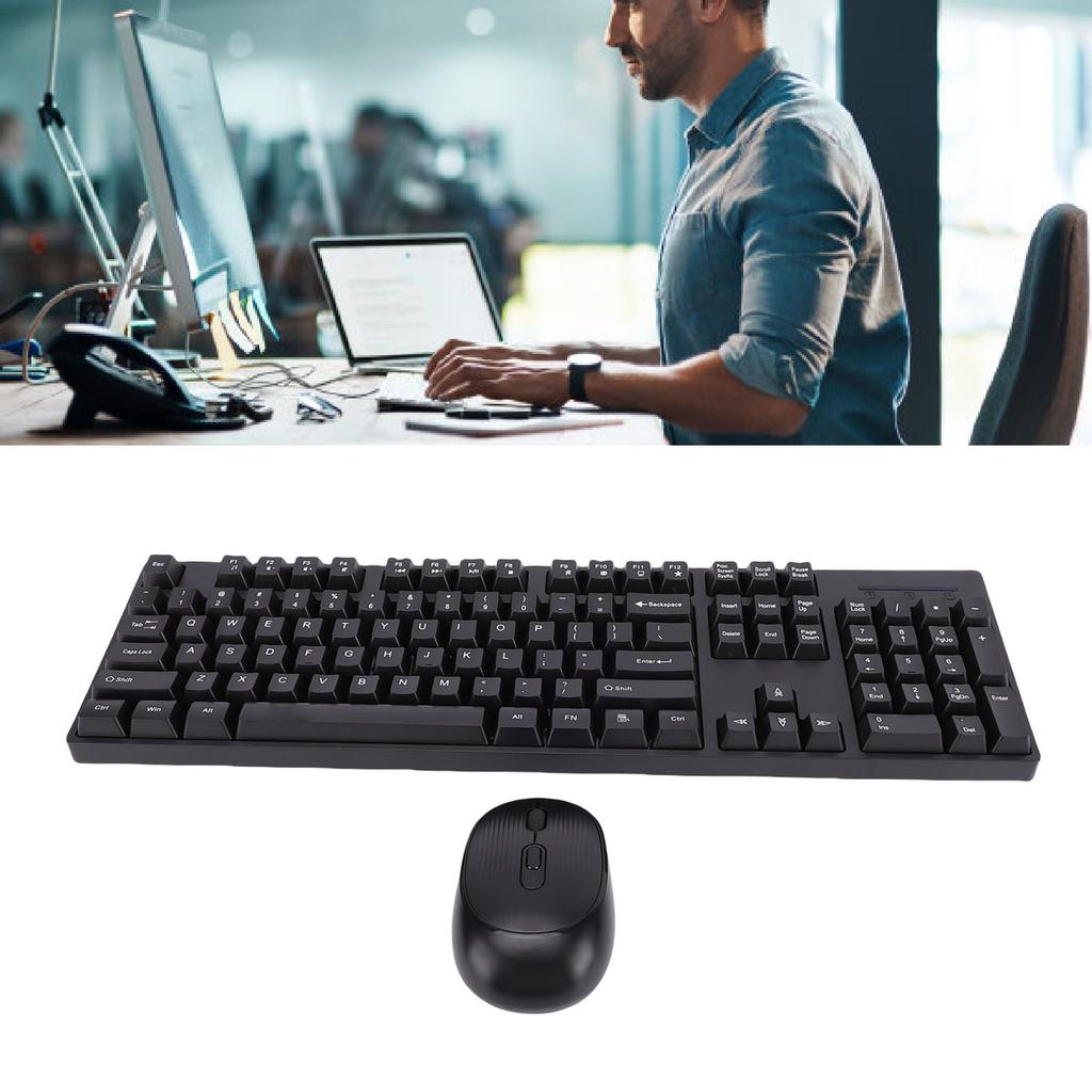 Wireless Keyboard and Mouse Combo 2.4 4 Keys Keyboard with Wireless Ergonomic Mouse for Computer PC