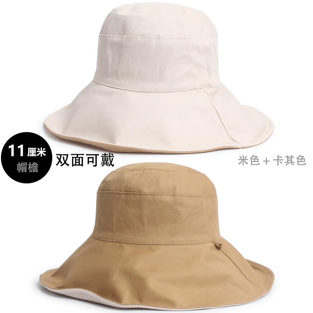Summer New Bucket Hat Large Brim Women Travel Sunscreen Sunshade Double-sided Can Wear UV Protection