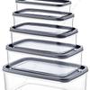 Set of 5 Embox Rectangular Provisions, Food Storage Container Anthracite