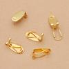 5pcs 10pcs 9x20mm Brass Clip-on Earrings Cabochon Cameo Setting Blank Earring Fixtures Accessories for Findings DIY Components