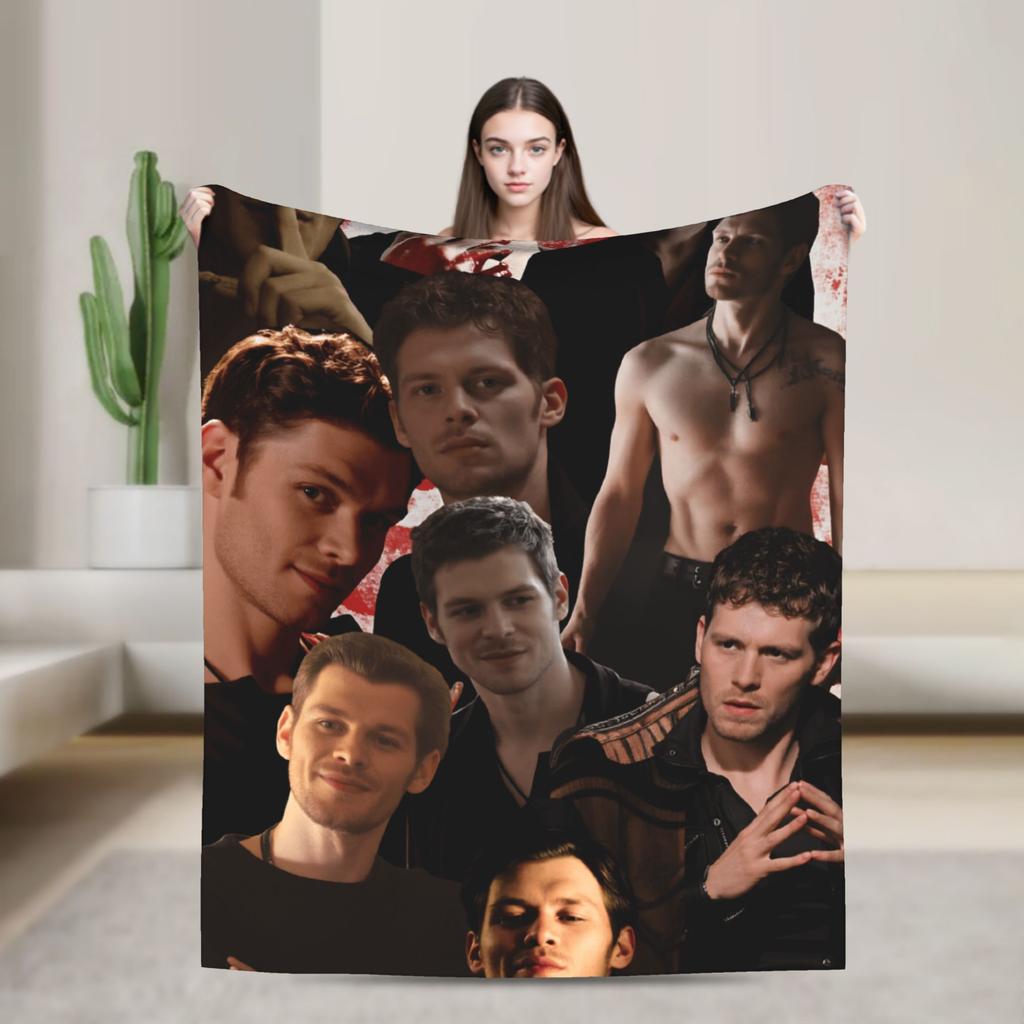 The Vampire Diaries Damon salvatore Blanket Super Warm Plush Bedding Throws For Home Decor Travel Office Flannel Bedspread Bed