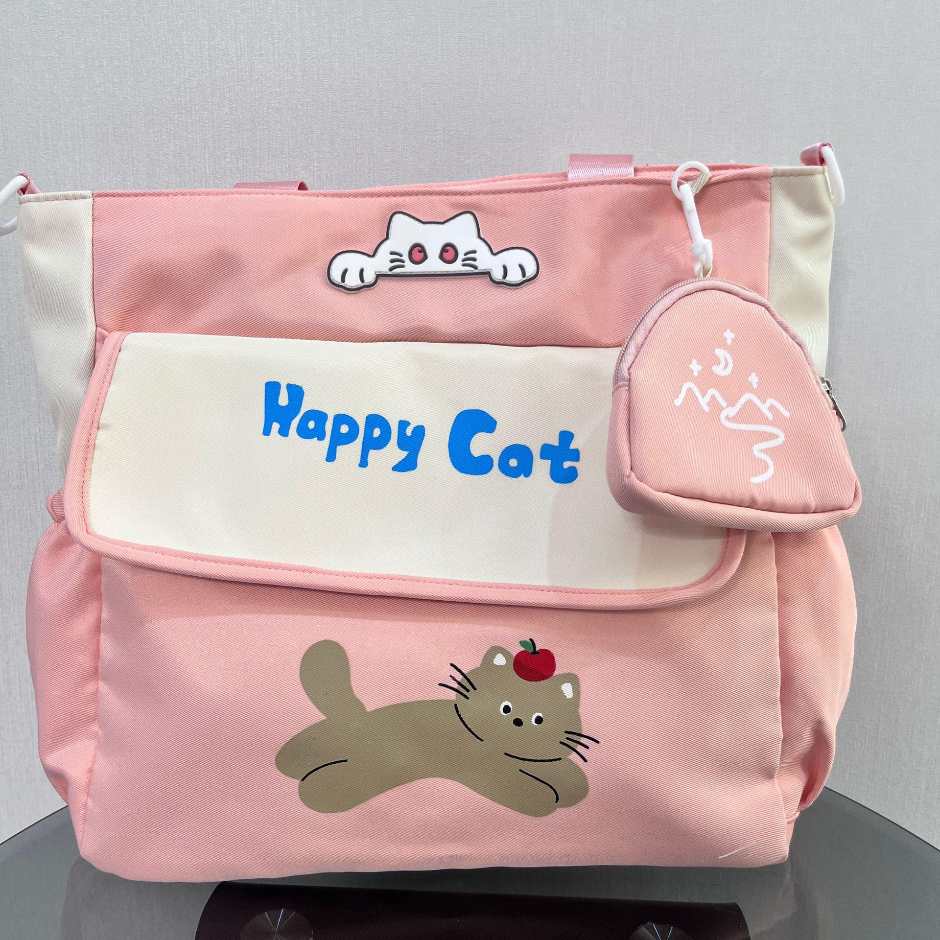 

Trendy Large Capacity Tote Backpack for Students 41cm x 10cm x 34cm троянди рожеві кольору