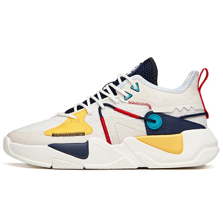 

New Anta Life Collection Anti-Slip Wear-Resistant Low-Top Skateboard Shoes White Blue Yellow 112138084-5 41
