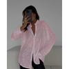IHUASU Women's Fashion Casual Solid Color Print Long Sleeve POLO Neck Blouses & Shirts Unique design
