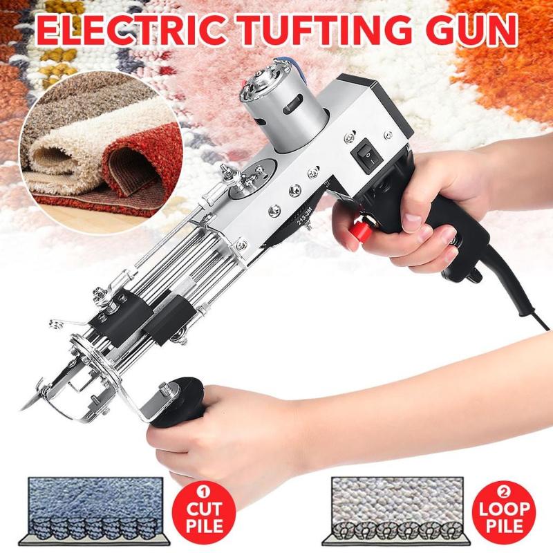 70W 110- 240V 10000r/min Hand Gun Carpet Weaving Flocking Machine Cut Pile Loop Pile Power Tool EU Plug Electric Carpet Tufting Guns Cut Pile