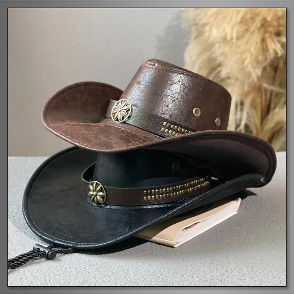 Buzz Selection Cowboy-Emblem Stilvoll und Cool für Outdoor und CAQ992 Hut, Aktivitäten, Herren Damen, (Kaffee)