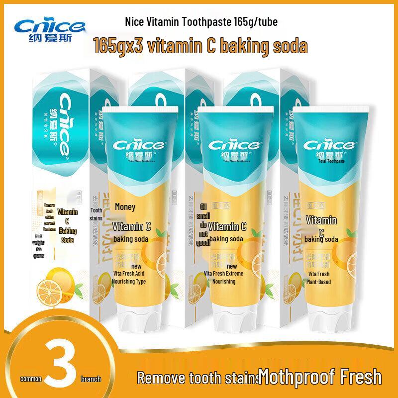 Naise Vitamin C Fresh Orange Mint Toothpaste 3-Pack