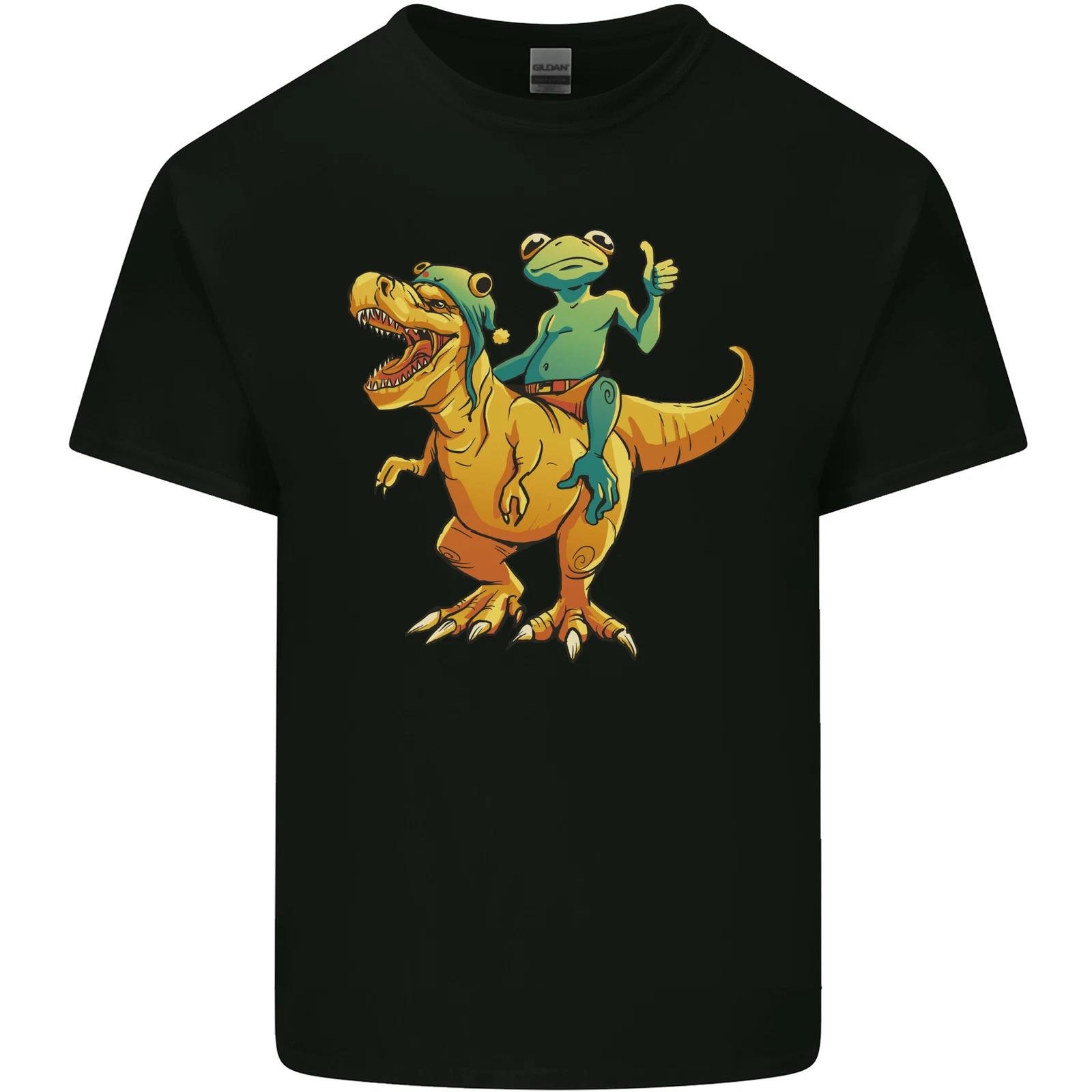 T-Rex and a Frog Dinosaur Kids T-Shirt Childrens M
