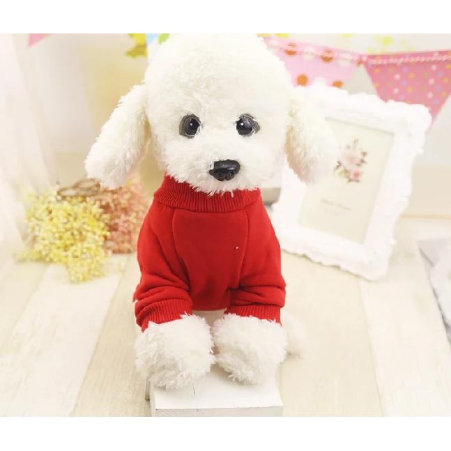 2024 Warm Autumn Dog Coats Solid Soft Fleece Wear Cotton Winter Jackets Sweater Cat Lovely Outdoor Small Pet Product Clothes