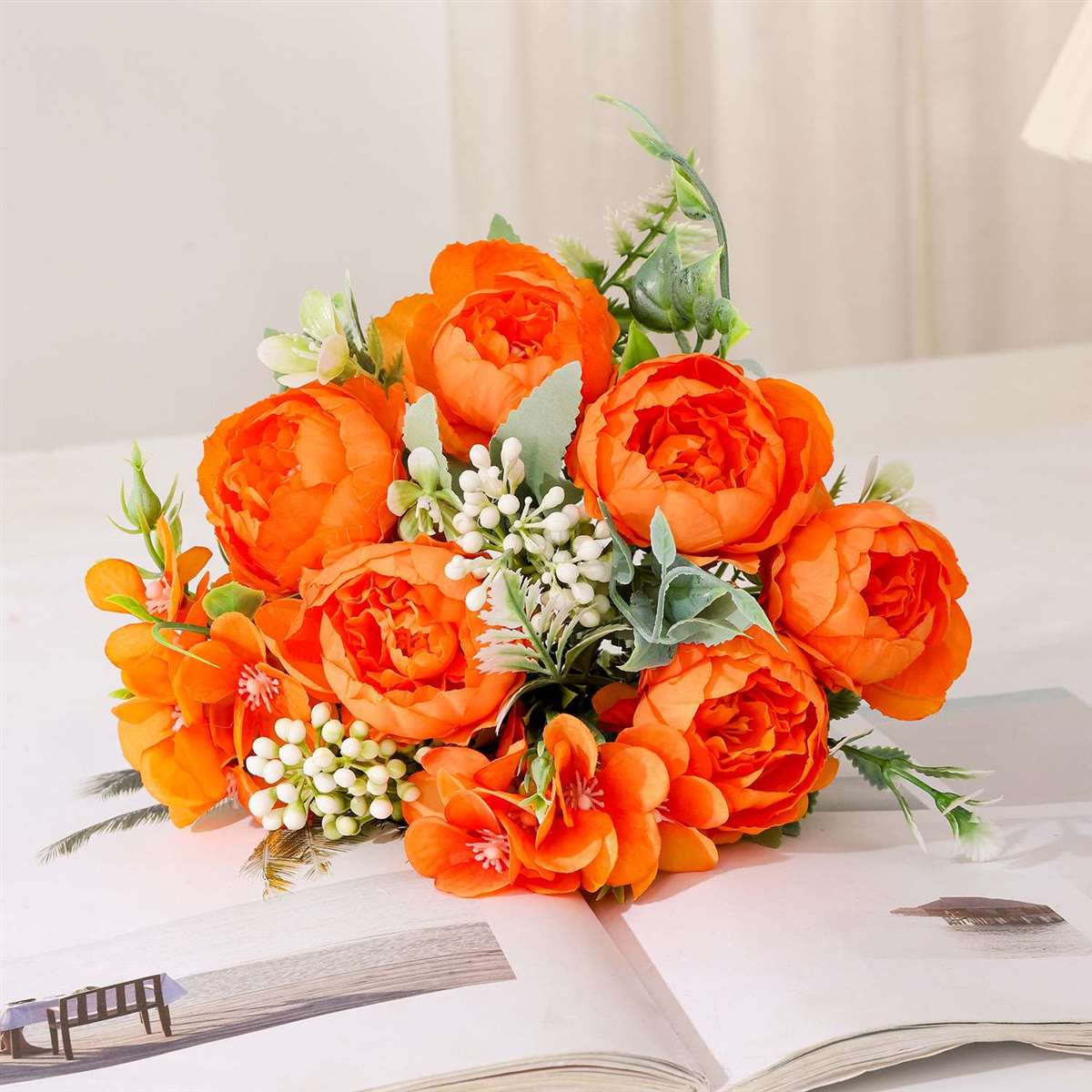 

Подарунок до Дня святого Валентина Троянда 1 букет Гілки квітів зі штучного шовку Несправжні квіти Штучні квіти для декору весілля