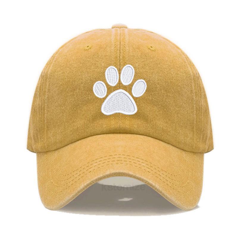 Dog Paw Vintage Washed Cotton High Quality Embroidery Dad Hat  For Men Women Baseball Cap golf caps Snapback Cap Wholesales