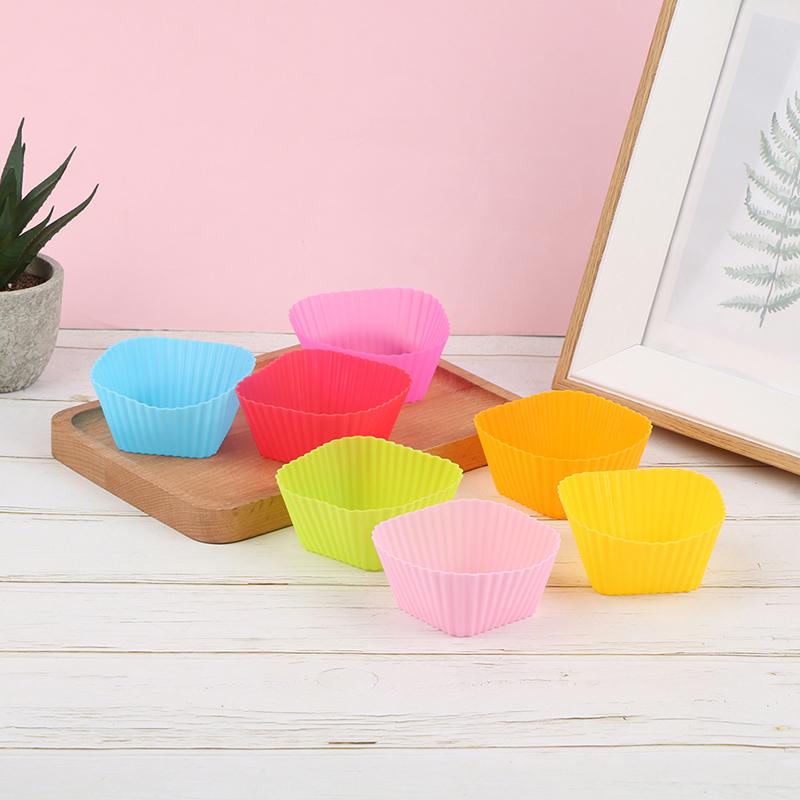 10Pcs Square Shape Silicone Cake Cup Cake Tool Bakeware Baking Silicone Mold Cupcake DIY Kitchen Accessories