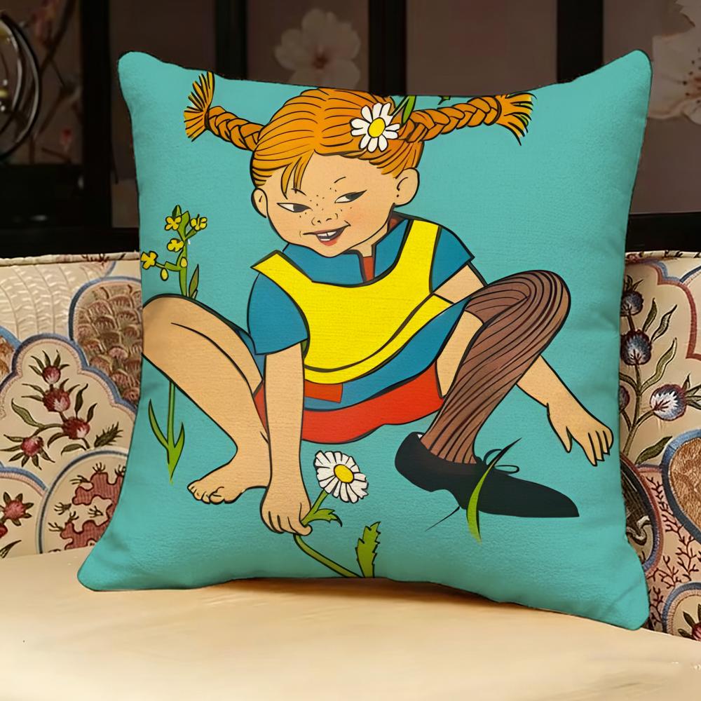 PPippi LLongstocking ANIME Pillow Case Pillowcase Doublesided Printed Sofa Cushion Bedroom Headboard Pillow