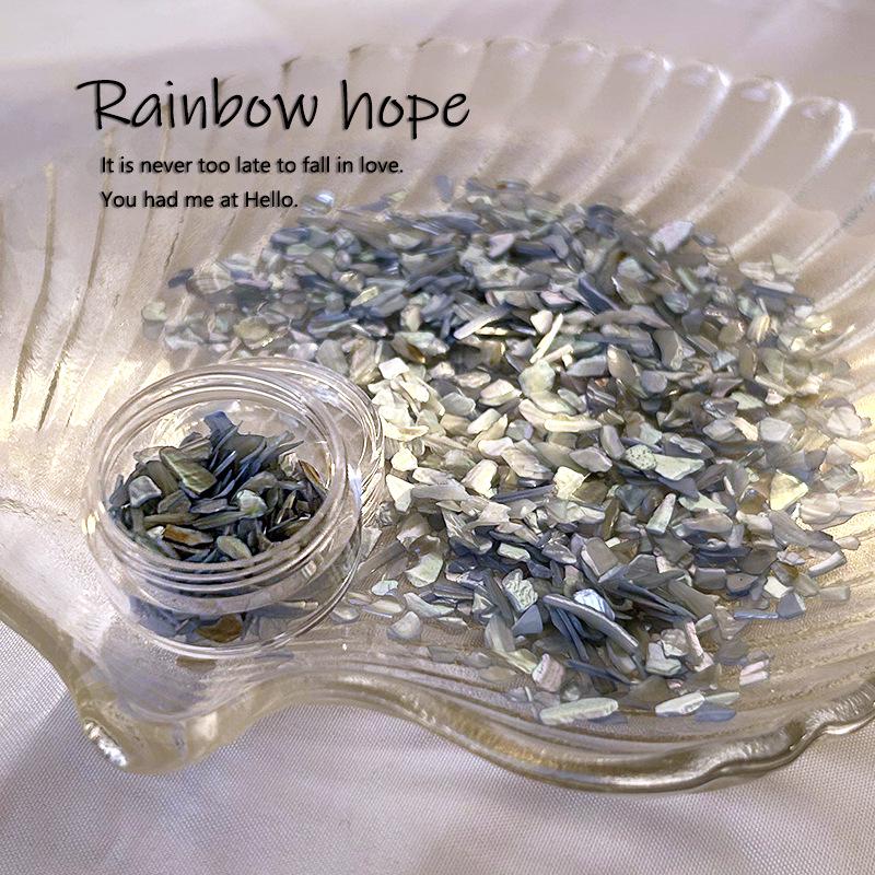 

Aurora Ripple Abalone Shell Nail Art Stickers - High Gloss Crushed Shell DIY Press-On Nails Jewelry.