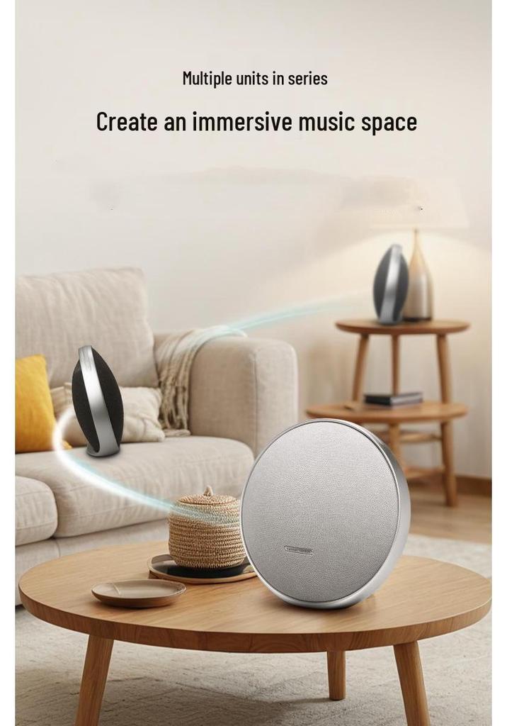 Harman Flying Saucer Creative Desktop Bluetooth Speaker with Subwoofer and Wireless Mini Card Slot.