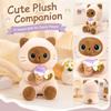 Plush Sitting Siamese Cat Doll Holding Ice Cream Cone Soft Stuffed Animal Toy Cartoon Kitten Plushie for Kids and Collectors Gift