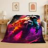 Cartoon Astronaut Spaceman Planet Flannel Blanket Soft Throw Blanket for Bedroom Living Room Bed Travel Camping Nap Cover Gift