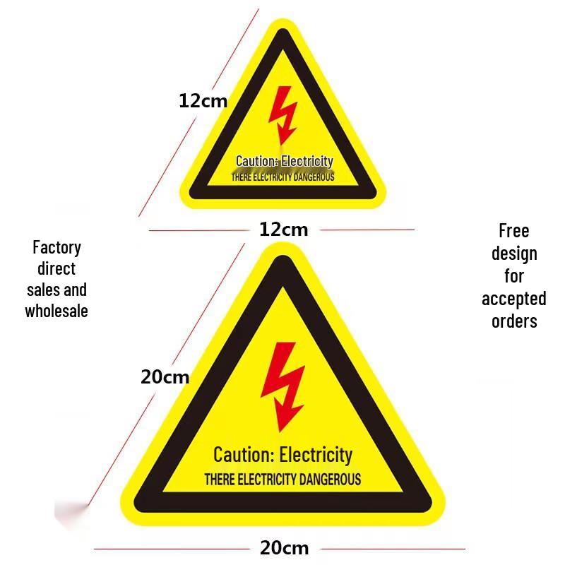 Zhugu Electric Shock Hazard PVC Warning Stickers