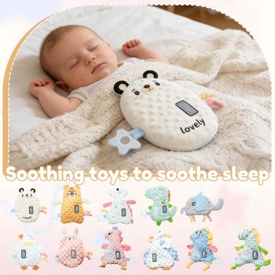 Soft Plush Duck Shaped Baby Comfort Toy with Sensory Textures and Teething Ring for Infants Toddlers Newborns