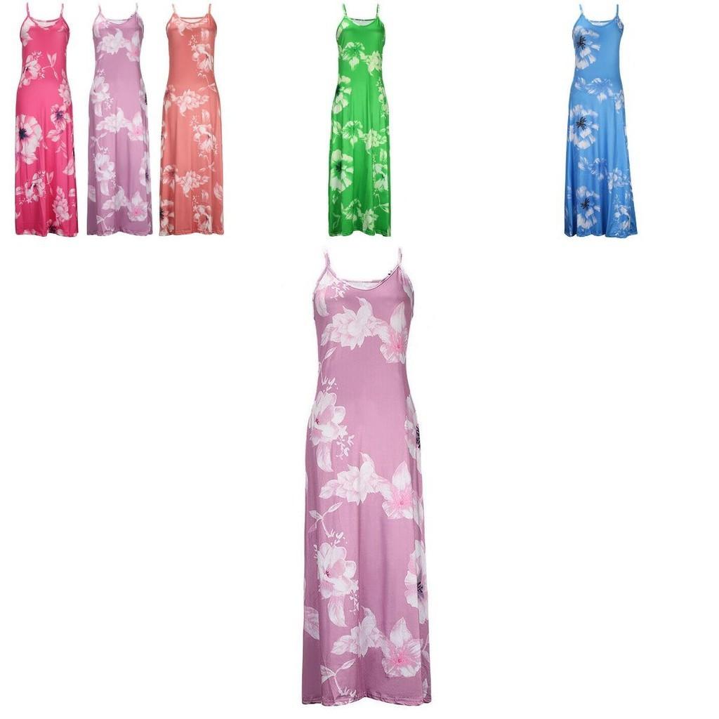 Women's Oversized Floral Printed Sleeveless Maxi Dress For Summer Holidays