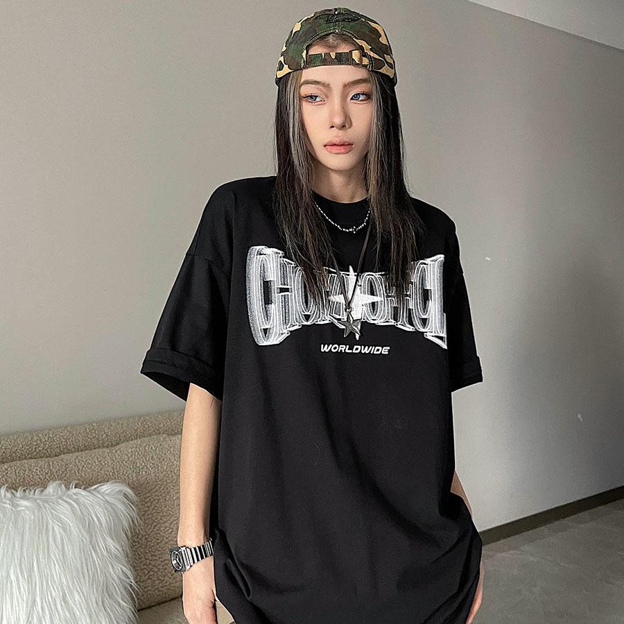 

Літні жіночі вінтажні вуличні футболки з коротким рукавом, естетичні оверсайз футболки, топи, одяг XS чорний