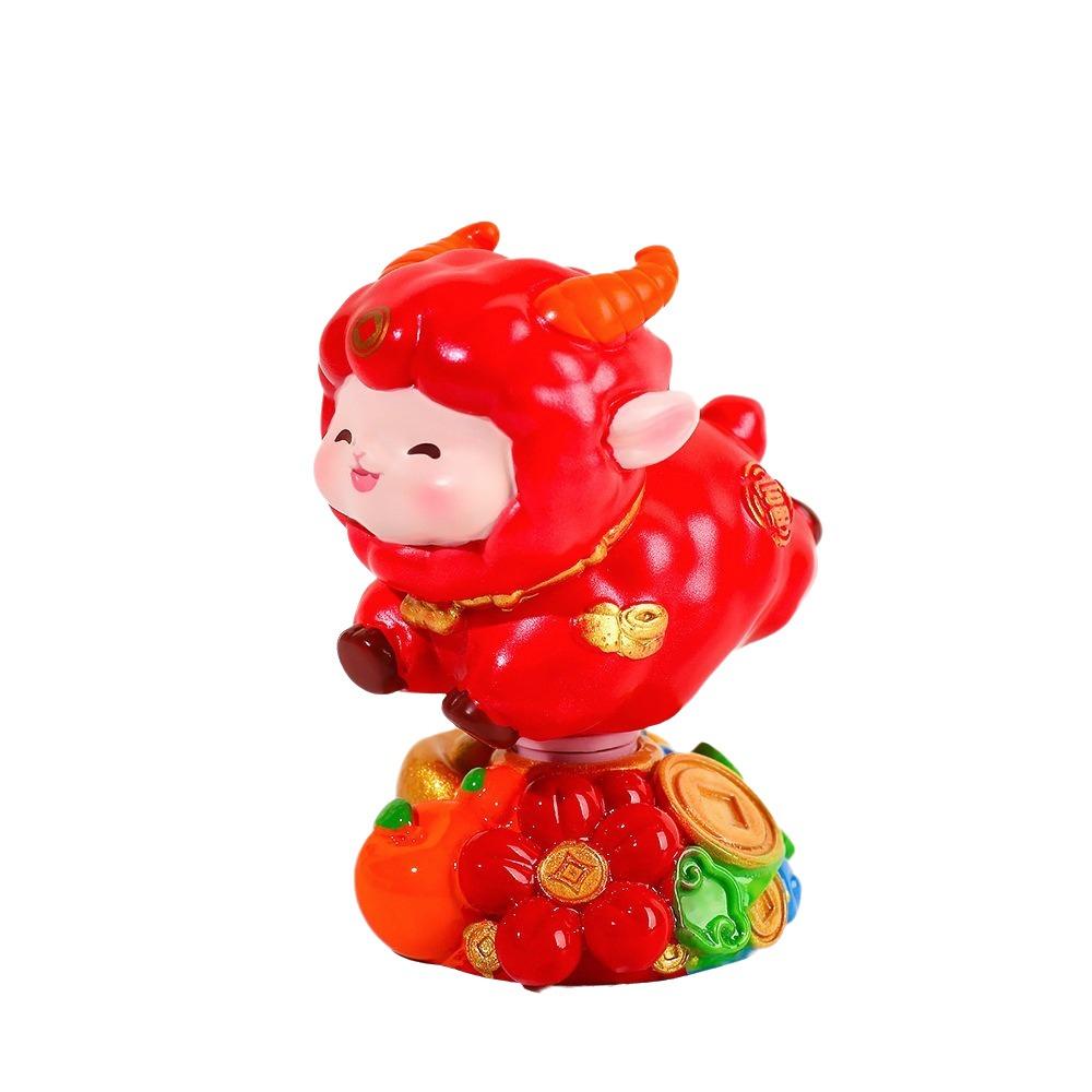 Exquisite Chinese Sheep Ornament Resin New Year Decoration Car Dashboard Ornament Table Decor