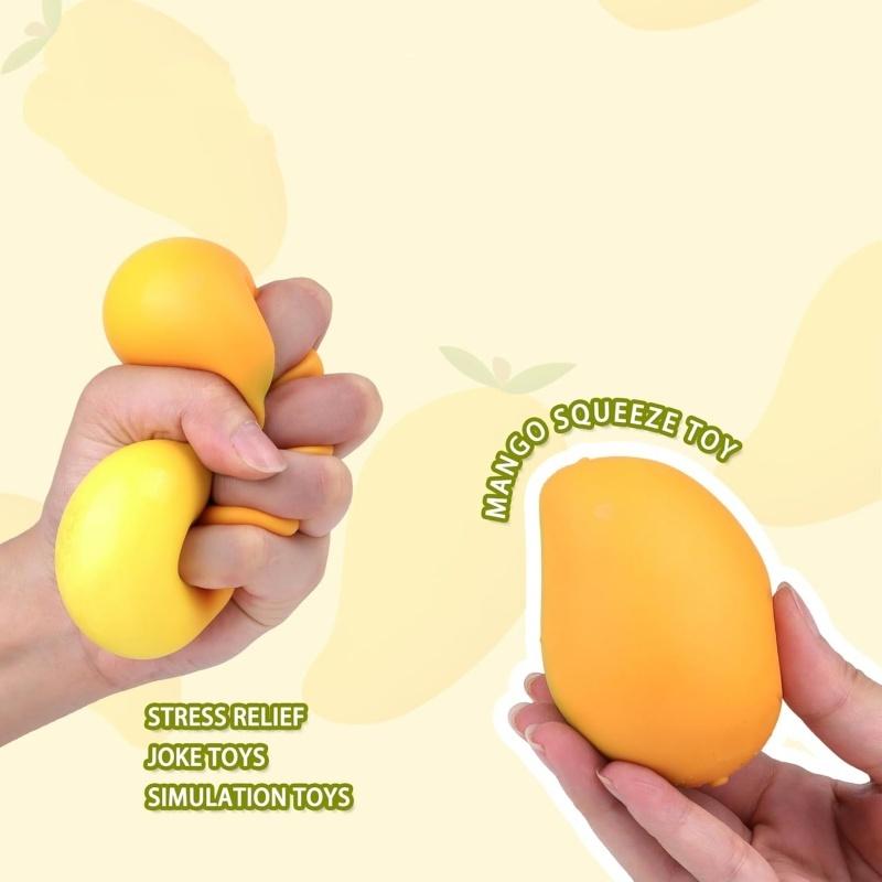 Mango Squishies - Simulation Stretchy Mango Stress Balls, Slow Rising Fruit Sensory Toys Ideal For Sensory Play And Relaxation