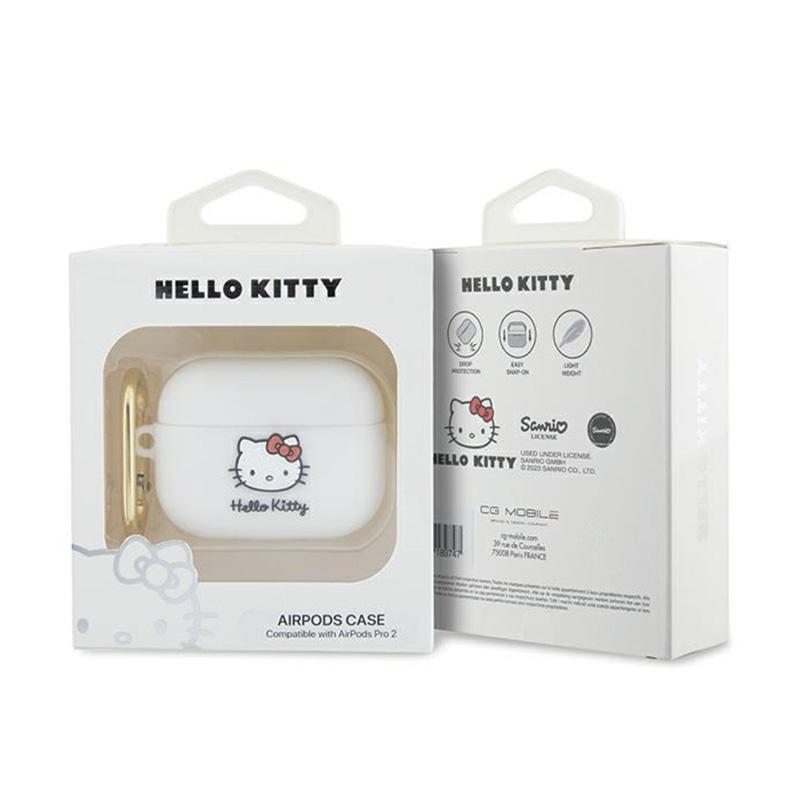 Hello Kitty Silicone 3D Kitty Head - Etui Airpods Pro 2 (Biały)