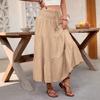 Women's Summer Casual and Versatile Drawstring Tie A-line Skirt
