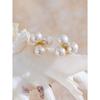 Yhpup Korean Style Simulated Pearls Flower Stud Earrings for Women Exquisite Stainless Steel Elegant Daily Waterproof Jewelry
