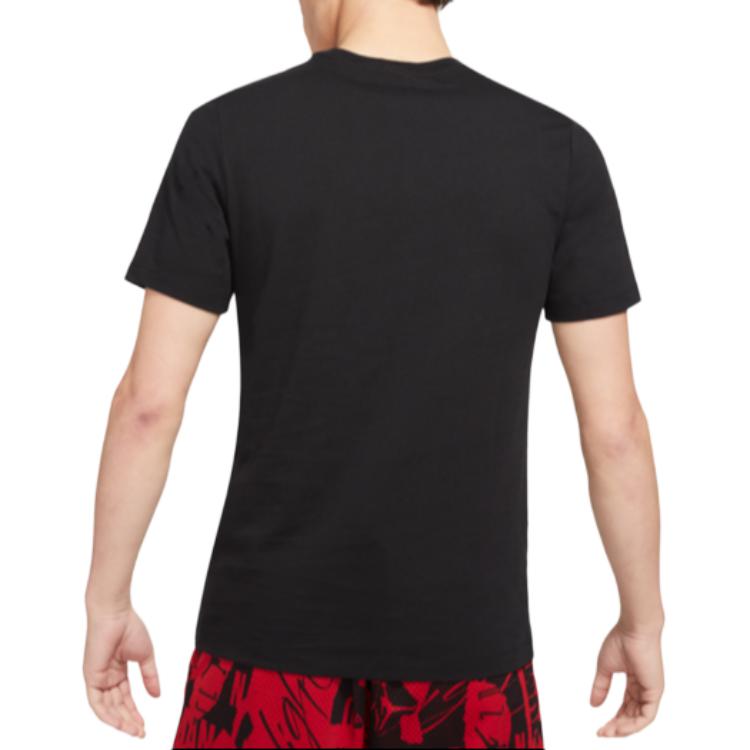 Jordan Jumpman Flight Basketball Sportdruck Rundhals Kurzarm T-Shirt Herren Tops Schwarz DA9880-010