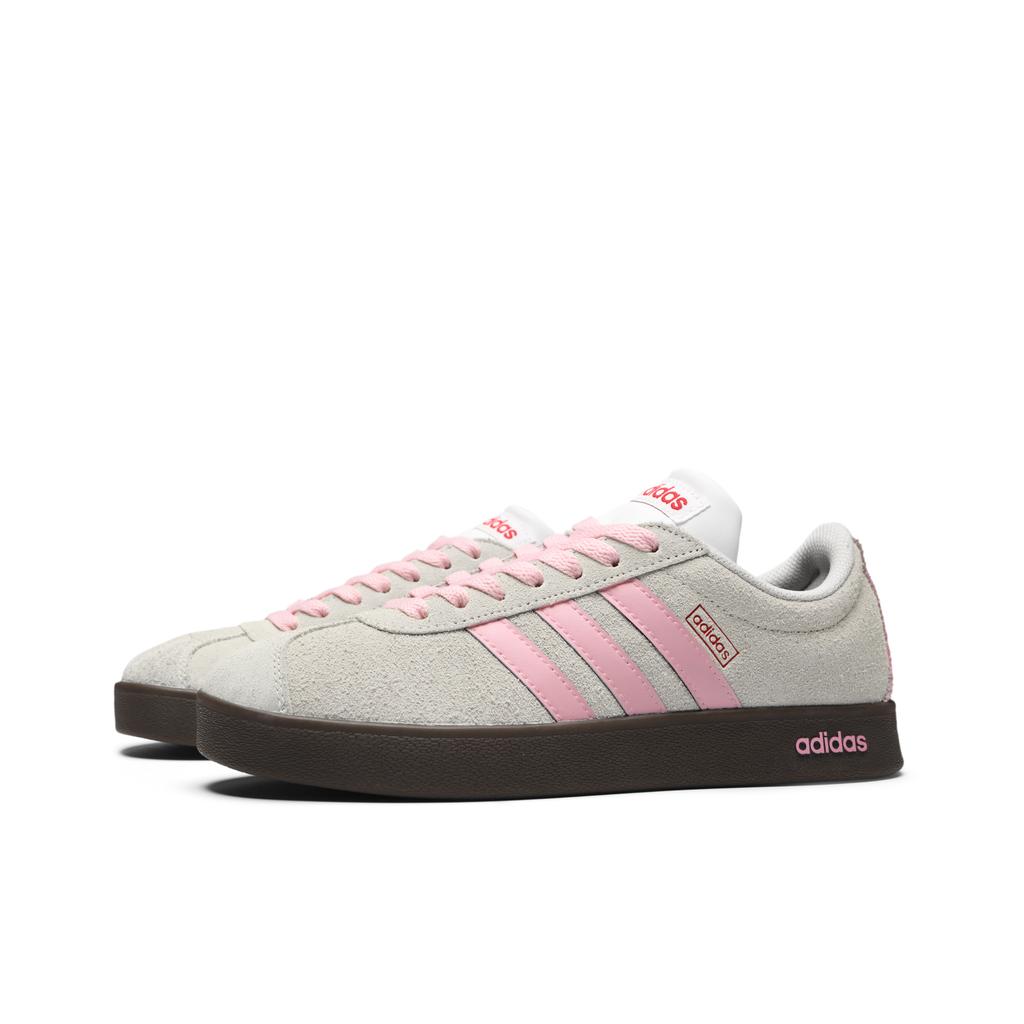Adidas VL COURT 2.0 Wear resistant And Lightweight Low top Skateboard Shoes Unisex Gray Pink HQ1802(team941-)