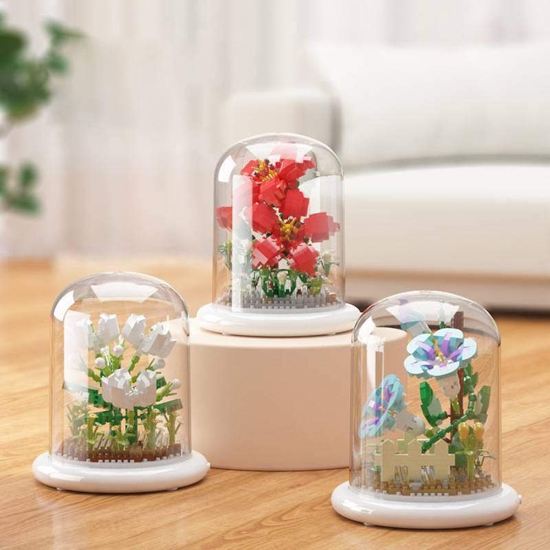 Puzzle Educational Building Blocks Flower Sunflower Jasmine Children Toys Model
