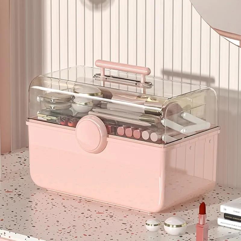 Cosmetics Storage Box Dust-proof Skin Care Products Lipstick Storage Box Makeup Brush Nail Art Toolbox