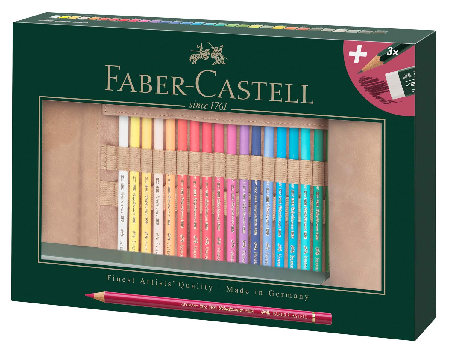 

Polychromos Colored Pencil Roll 110030 Japanese Faber-Castell Pencils, 30-Color Set, [Official Product]