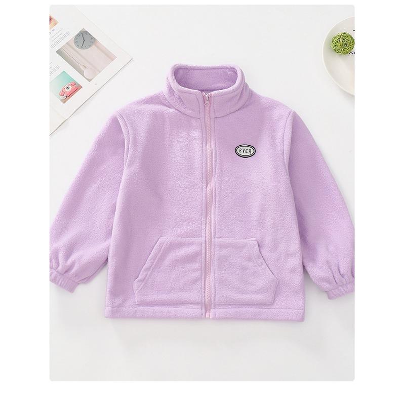 Girls Big Kids Two Piece Thickened Casual Outdoor Windbreaker Jacket Set
