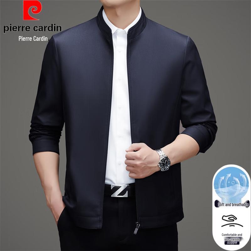 Pierre Cardin Men's Stand Collar Zipper Jacket