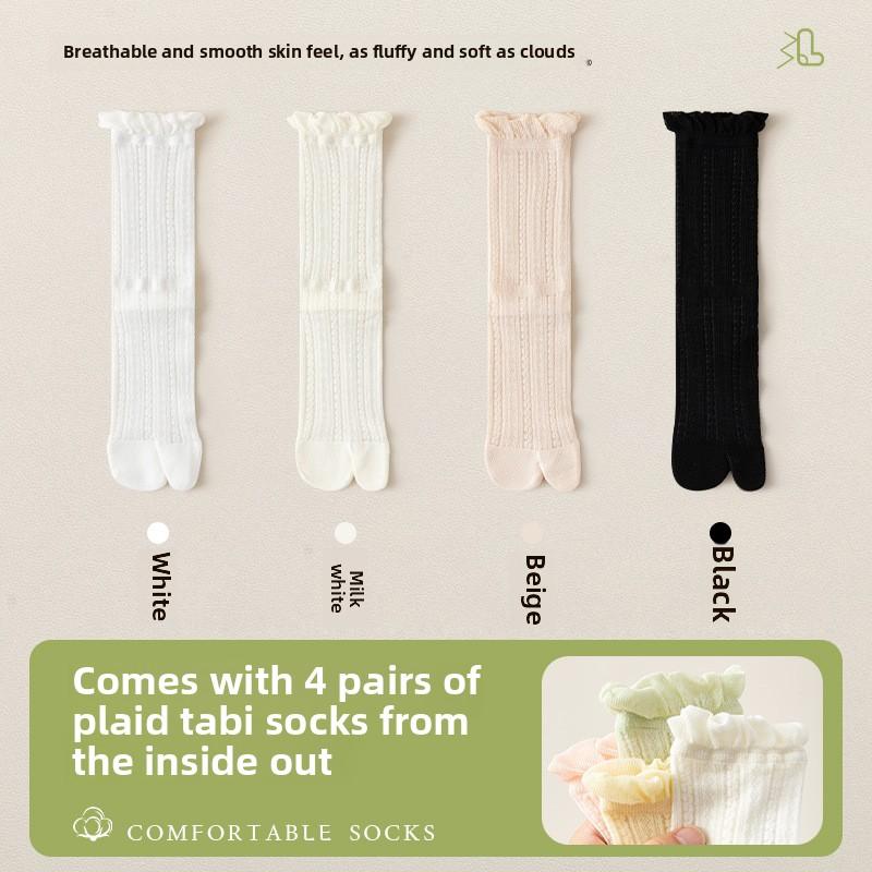 

4 Pairs of Women s Summer Thin Sweat Absorbent Deodorant Boneless Midtube Toe Socks 4 Pairs