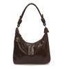 Glossy Faux Leather Hobo Bag for Women with Knotted Handle Soft Shoulder Bag for Everyday Use Casual Outings