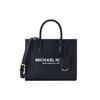 MK Mirella Clássica Couro Cor Sólida Letra Commuter Moda Bolsa Tote Feminina tote Preta 35S2G7ZC5L-987