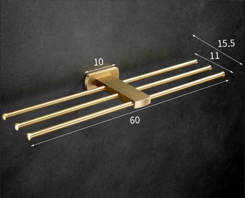 Brushed Gold Bathroom Accessories Towel Rack,Paper Holder Toilet Brush Holder,Towel Ranger,Hooks Brass  Bath Hardware