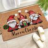 1pc Whimsical Christmas Gnome Welcome Doormat - Soft, Washable, Low Pile, Indoor/Outdoor Entrance Mat