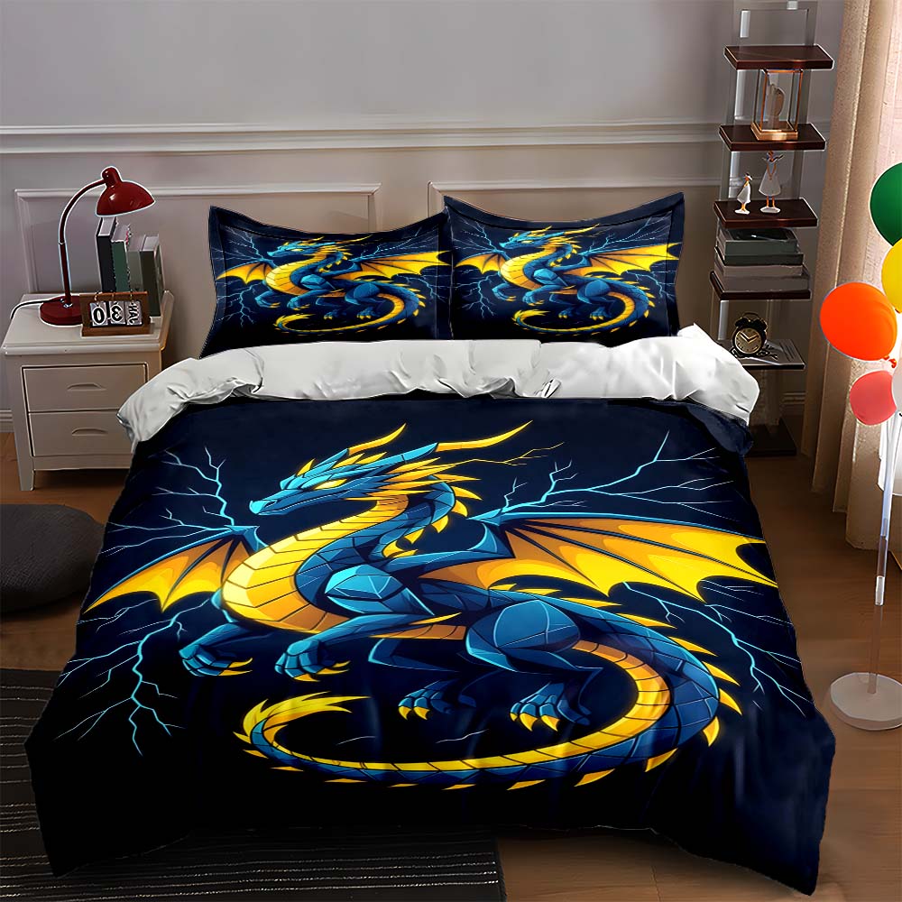 

Dragon, lightning, vibrant. Bedding Duvet cover sets Duvet covers Pillowcases gifts (1 * Duvet Cover 2 * Pillowcases, without duvet insert) 135x200cm
