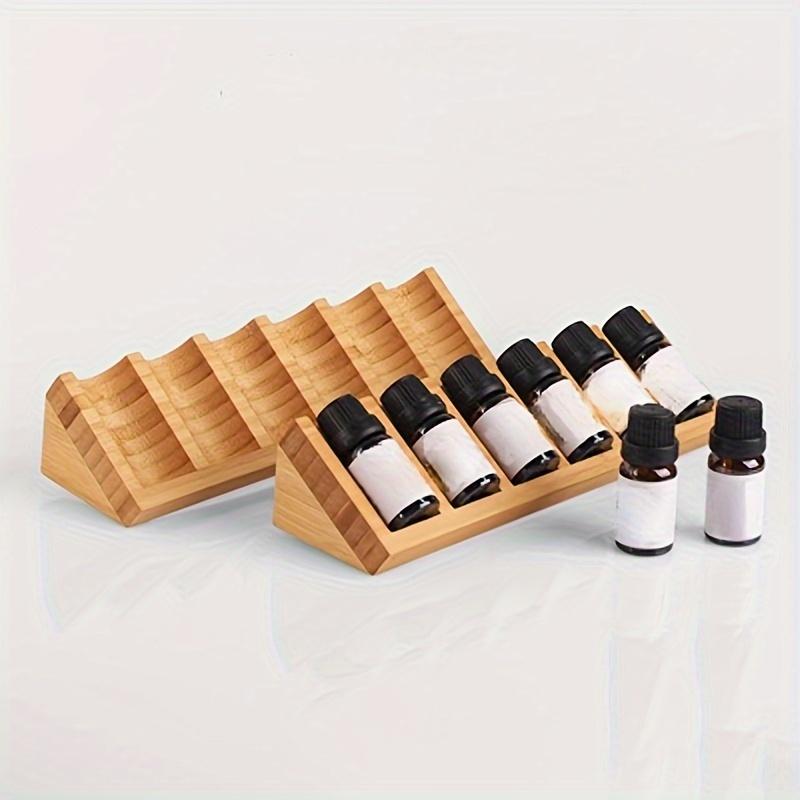 1PC Wooden Essential Oil Display Rack - 6 Slot Triangle Desktop Organizer Cosmetic Display Case