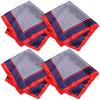 4pcs Women's Business Dress Square Neck Scarf Stripe Neckerchief Lady Business Suit Neckerchief Silk Polyester Hair Scarf 50 CM