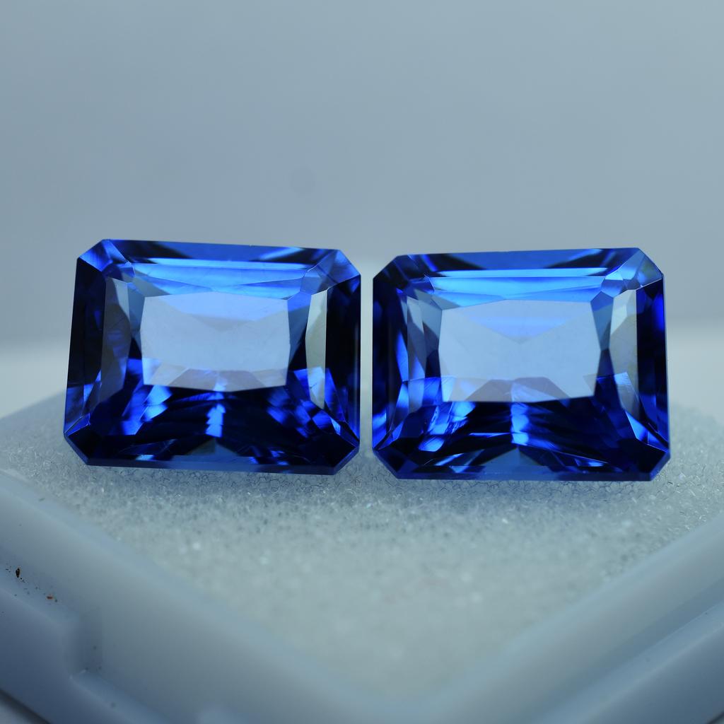 Natural BLUE Flawless Sapphire 18.60 Ct Emerald Cut Making Jewelry Gemstone